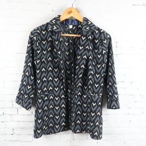 BLUE RAIN BLACK WHITE GREY AZTEC DESIGN 1/2 SLEEVE OFFICE WORK BUSINESS JACKET